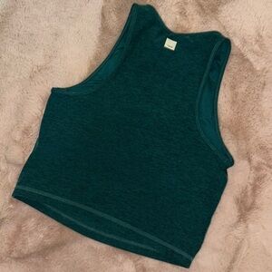 VUORI EMRLD Green bra high neck crop Tank top small